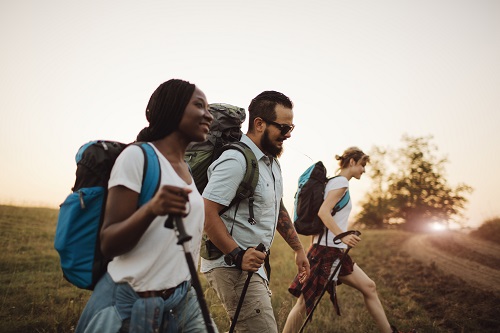 Mobilizers going on a walk after finishing their hospitality and tourism jobs for the day.