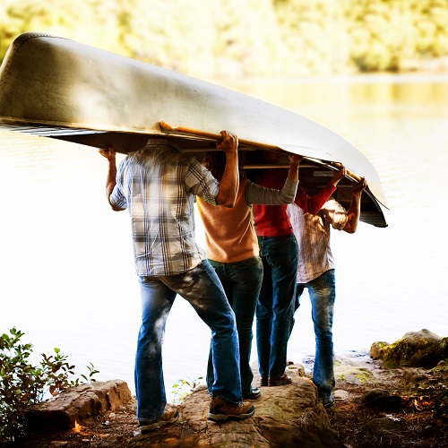 Mobilizers getting ready to go on a canoe ride in North Shore, Minnesota.