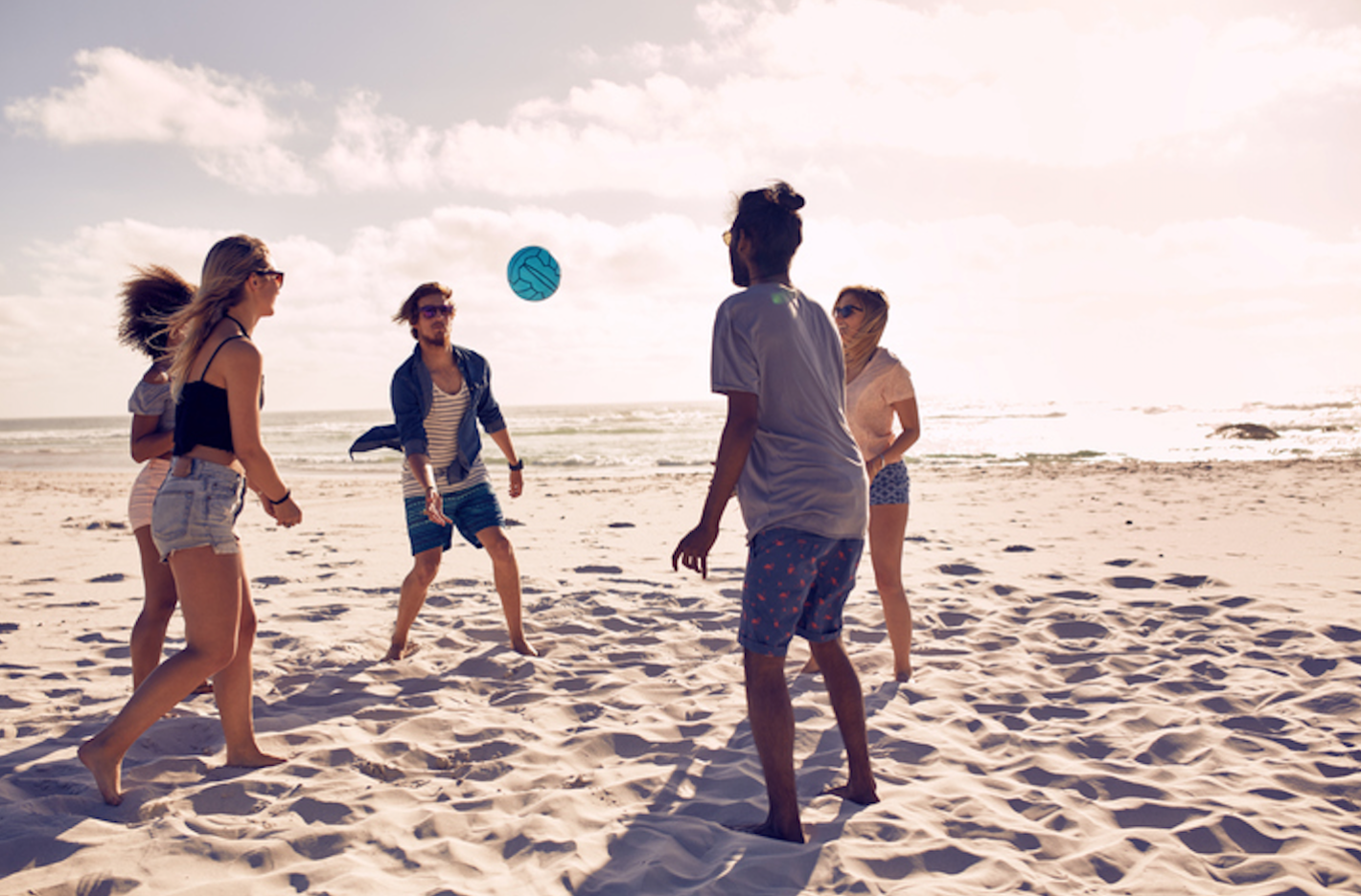 Mobilizers enjoying downtime from their cool jobs on a beach in Nantucket, Massachusetts.