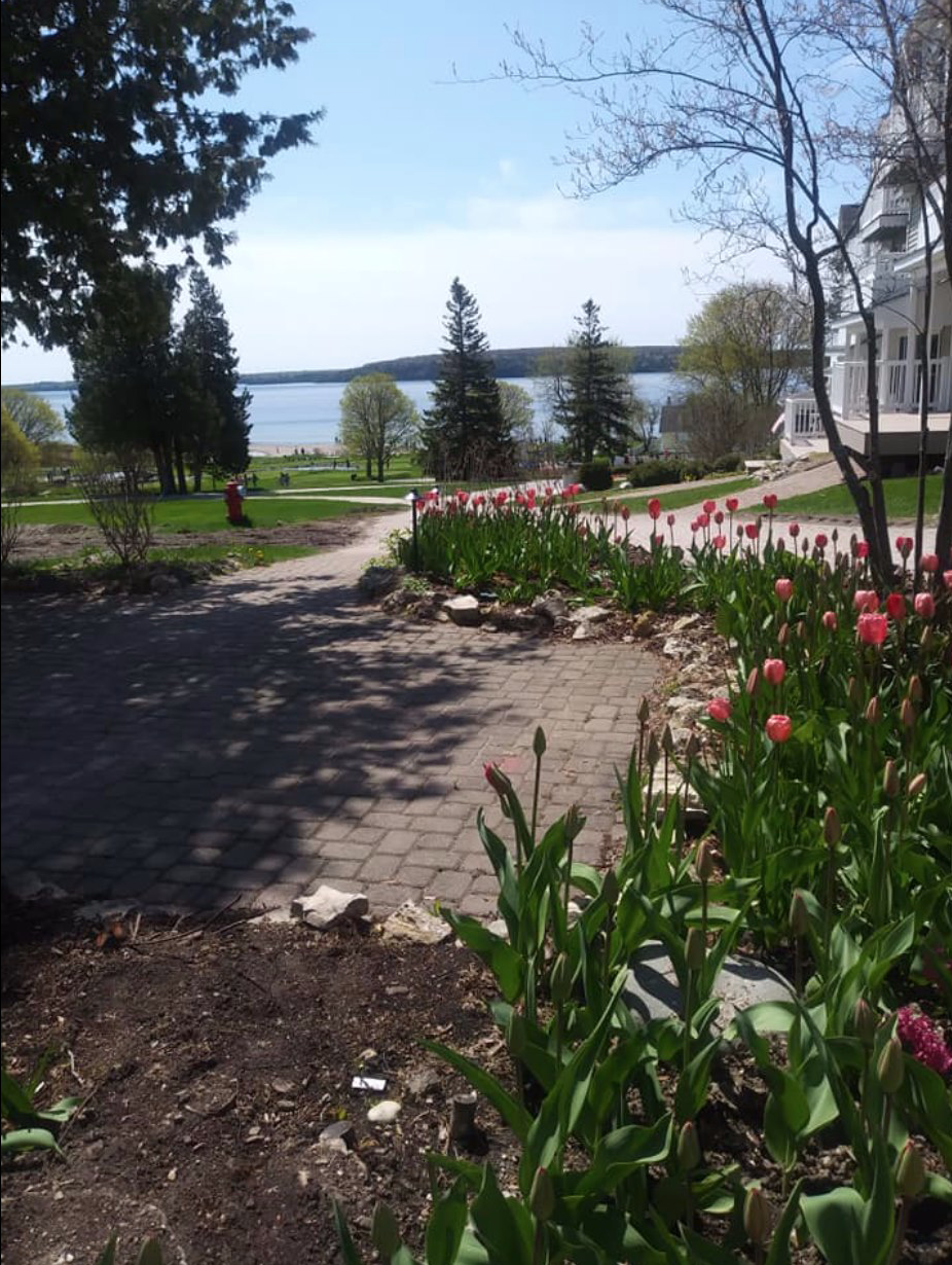 A beautiful summer day at a resort on Mackinac Island, Michigan.